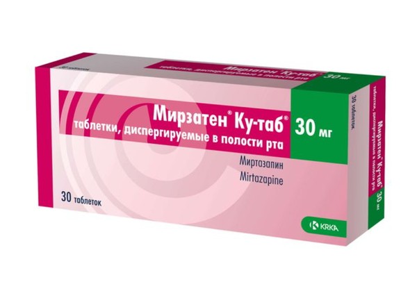 МИРЗАТЕН КУ-ТАБ ТАБЛЕТКИ ДИСПЕРГИРУЕМЫЕ В ПОЛОСТИ РТА 30 МГ   №30