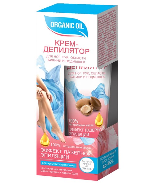 ORGANIC OIL КРЕМ-ДЕПИЛЯТОР Д/ЧУВСТВ КОЖИ ЭФФЕКТ ЛАЗЕРНОЙ ЭПИЛЯЦИИ КОСМЕТИЧЕСКИЙ СКРАБ 100 МЛ №1