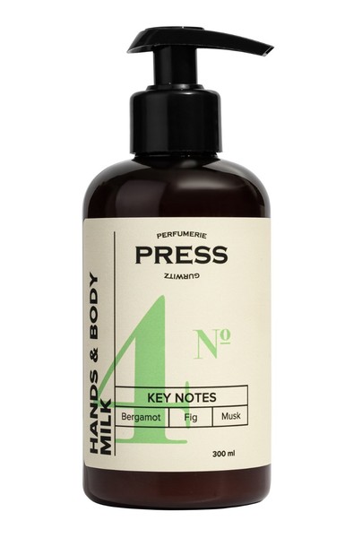 PRESS GURWITZ PERFUMERIE МОЛОЧКО Д/РУК/ТЕЛА №4 УВЛАЖНЯЮЩЕЕ БЕРГАМОТ/ИНЖИР/МУСКУС КОСМЕТИЧЕСКОЕ МОЛОЧКО  300 МЛ №1