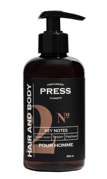 PRESS GURWITZ PERFUMERIE POUR HOMME ШАМПУНЬ-ГЕЛЬ Д/ВОЛОС/ТЕЛА №2 МУЖСКОЙ БОБЫ ТОНКА/ЧЕРНЫЙ ПЕРЕЦ/ПАЧУЛИ 2В1 ГЕЛЬ-ШАМПУНЬ  300 МЛ №1