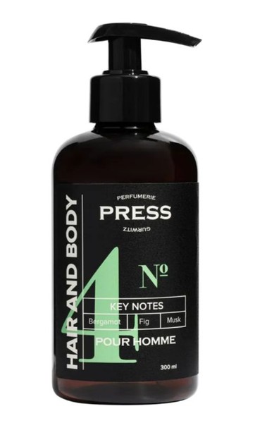 PRESS GURWITZ PERFUMERIE POUR HOMME ШАМПУНЬ-ГЕЛЬ Д/ВОЛОС/ТЕЛА №4 МУЖСКОЙ БЕРГАМОТ/ИНЖИР/МУСКУС ГЕЛЬ-ШАМПУНЬ  300 МЛ №1