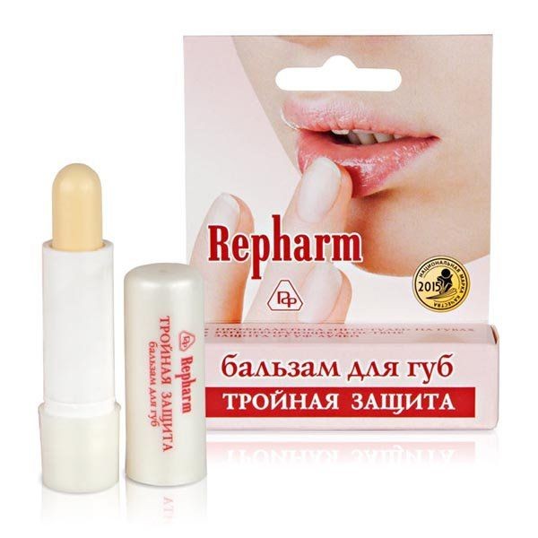REPHARM БАЛЬЗАМ Д/ГУБ ПРОТИВОВИРУСНЫЙ С ГИАЛУРОНАТОМ НАТРИЯ ТРОЙНАЯ ЗАЩИТА БАЛЬЗАМ ДЛЯ ГУБ 3 МЛ 5 Г №1