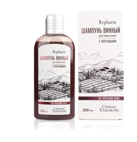 REPHARM ШАМПУНЬ ВИННЫЙ С ПЕПТИДАМИ ДЛЯ ТЕМНЫХ ВОЛОС ШАМПУНЬ 200 МЛ №1