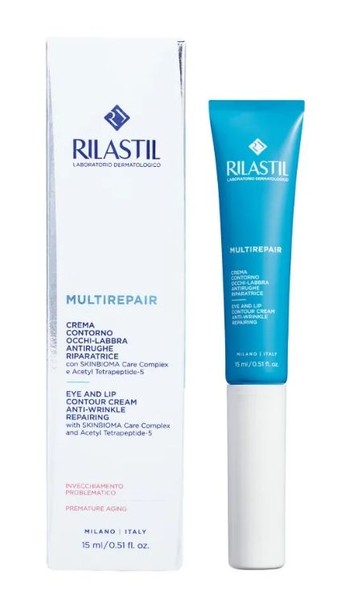 INSTITUTO GANASSINI RILASTIL MULTIREPAIR КРЕМ Д/КОНТУРА ГУБ ГЛАЗ ВОССТАНАВЛИВАЮЩИЙ П/МОРЩИН КОСМЕТИЧЕСКИЙ КРЕМ  15 МЛ №1