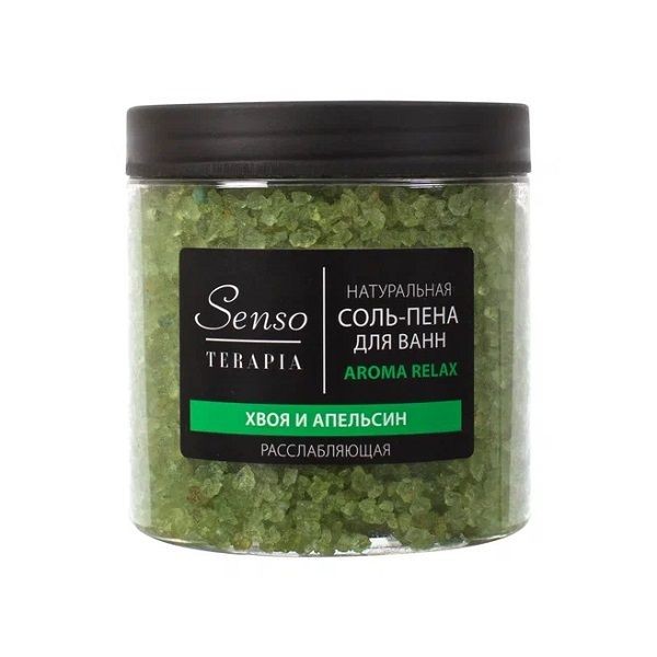 SENSO TERAPIA СОЛЬ-ПЕНА Д/ВАНН РАССЛАБЛЯЮЩАЯ AROMA RELAX ХВОЯ/АПЕЛЬСИН ПЕНА ДЛЯ ВАНН 560 Г №1