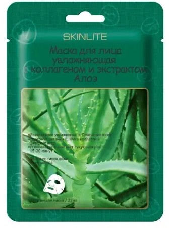 SKINLITE МАСКА Д/ЛИЦА УВЛАЖНЯЮЩАЯ КОЛЛАГЕН/АЛОЭ SL-209 МАСКА ТКАНЕВАЯ 23 МЛ №1
