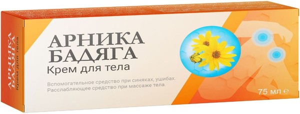 ПРОСТОЙ РЕЦЕПТ КРЕМ Д/ТЕЛА ПРИ СИНЯКАХ/УШИБАХ АРНИКА/БАДЯГА КОСМЕТИЧЕСКИЙ КРЕМ  75 МЛ №1