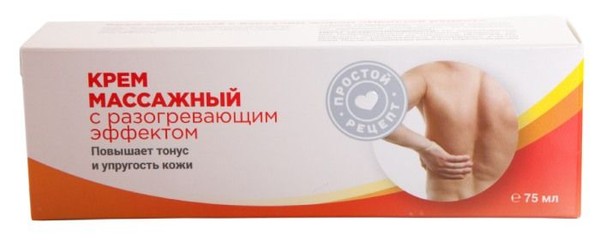 ПРОСТОЙ РЕЦЕПТ КРЕМ МАССАЖНЫЙ РАЗОГРЕВАЮЩИЙ С БАРСУЧЬИМ ЖИРОМ КОСМЕТИЧЕСКИЙ КРЕМ  75 МЛ №1