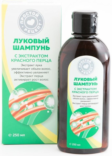 ПРОСТОЙ РЕЦЕПТ ШАМПУНЬ ЛУКОВЫЙ С ЭКСТРАКТОМ КРАСНОГО ПЕРЦА ШАМПУНЬ ДЛЯ ВОЛОС  250 МЛ №1