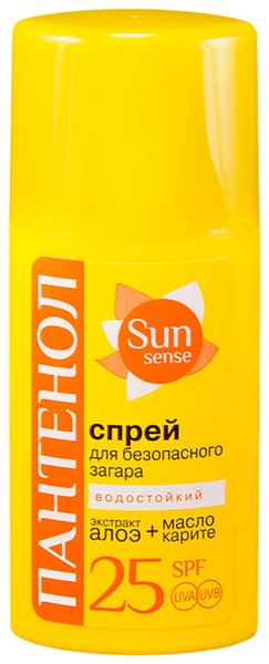 SUN SENSE ПАНТЕНОЛ СПРЕЙ ДЛЯ БЕЗОПАСНОГО ЗАГАРА SPF25 КОСМЕТИЧЕСКОЕ МАСЛО 95 МЛ №1