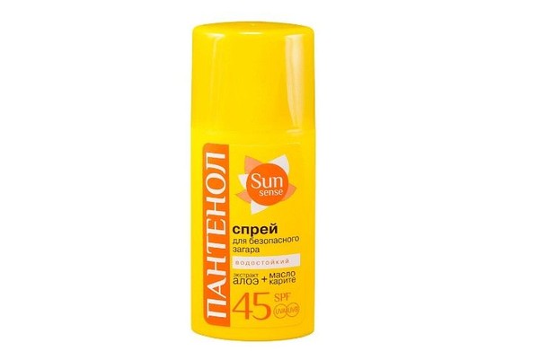 SUN SENSE ПАНТЕНОЛ СПРЕЙ ДЛЯ БЕЗОПАСНОГО ЗАГАРА SPF45 КОСМЕТИЧЕСКОЕ МАСЛО 95 МЛ №1