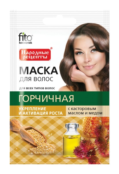 НАРОДНЫЕ РЕЦЕПТЫ МАСКА Д/ВОЛОС ГОРЧИЧНАЯ УКРЕПЛНИЕ И АКТИВАЦИЯ РОСТА МАСКА ДЛЯ ВОЛОС 30 МЛ №1