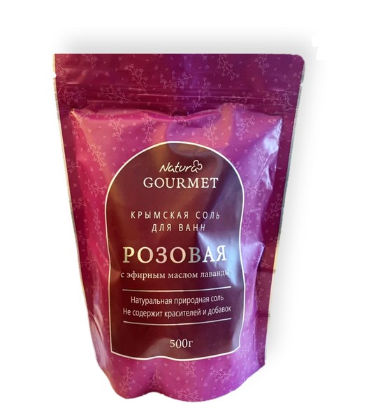 NATURA GOURMET СОЛЬ Д/ВАНН РОЗОВАЯ С ЭФИРНЫМ МАСЛОМ ЛАВАНДЫ СОЛЬ ДЛЯ ВАННЫ 500 Г №1
