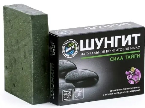 ПРИРОДНАЯ АПТЕКА МЫЛО НАТУРАЛЬНОЕ ШУНГИТОВОЕ СИЛА ТАЙГИ КОСМЕТИЧЕСКОЕ МЫЛО 100 Г №1