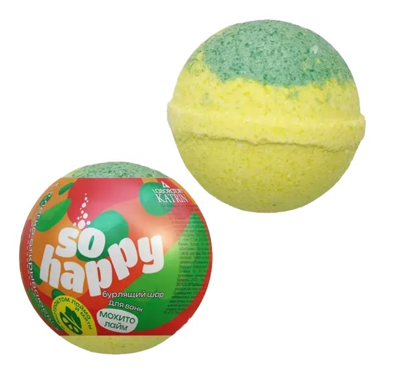 ЛАБОРАТОРИЯ КАТРИН HAPPY ШАР Д/ВАНН БУРЛЯЩИЙ МОХИТО 120 Г/130 Г СОЛЬ ДЛЯ ВАННЫ   №1