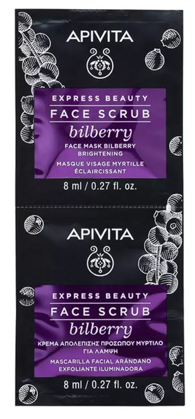 APIVITA EXPRESS BEAUTY СКРАБ-ЭКСФОЛИАНТ ДЛЯ ЛИЦА УЛУЧШАЮЩИЙ ЦВЕТ ЛИЦА С ЧЕРНИКОЙ КОСМЕТИЧЕСКИЙ СКРАБ  8 МЛ №2