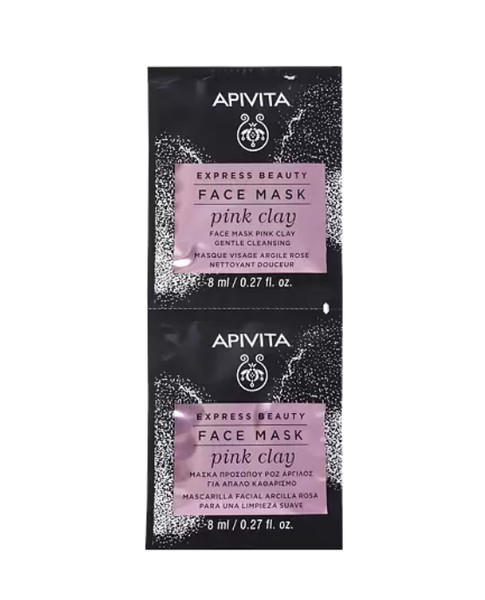 APIVITA EXPRESS BEAUTY МАСКА Д/ЛИЦА С РОЗОВОЙ ГЛИНОЙ МЯГКО ОЧИЩАЮЩАЯ МАСКА ДЛЯ ЛИЦА 8 МЛ №2