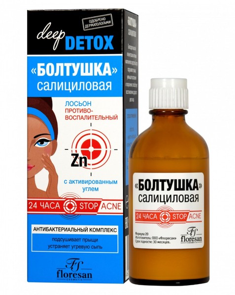 ФЛОРЕСАН DEEP DETOX ЛОСЬОН Д/ЛИЦА ПРОТИВОВОСПАЛИТ БОЛТУШКА САЛИЦИЛОВАЯ (Ф-20) ЛОСЬОН ДЛЯ ЛИЦА 50 МЛ №1
