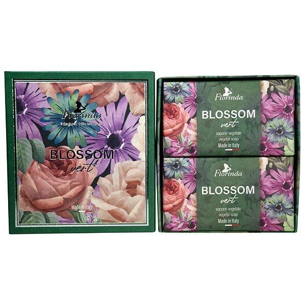 FLORINDA BLOSSOM НАБОР МЫЛО ТУАЛЕТНОЕ ТВЕРДОЕ ЗЕЛЕНЫЕ ЦВЕТЫ 200 Г 2 ШТ КОСМЕТИЧЕСКИЙ НАБОР №1