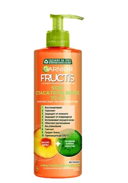 FRUCTIS КРЕМ-УХОД Д/ВОЛОС SOS СПАСАТЕЛЬ ВОЛОС 10В1 КОМПЛЕКСНЫЙ НЕСМЫВАЕМЫЙ СРЕДСТВО ДЛЯ ВОЛОС 400 МЛ №1