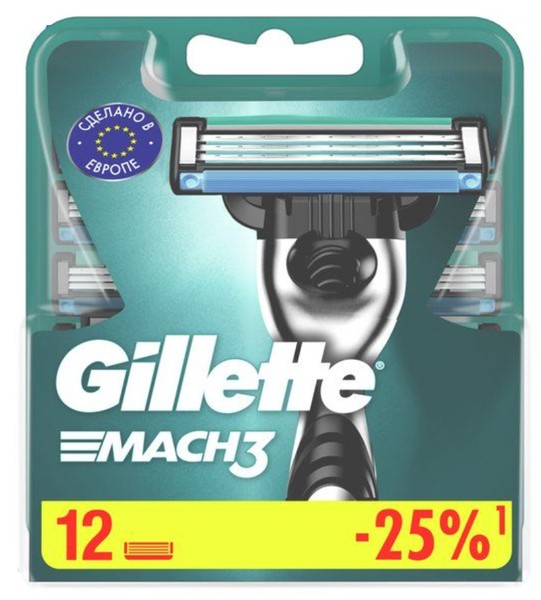 GILLETTE MACH3 СМЕННАЯ КАССЕТА Д/БРИТЬЯ КАССЕТЫ   №12