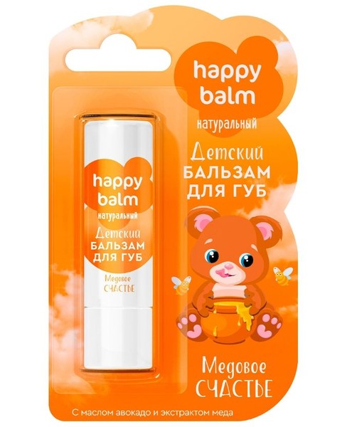 HAPPY BALM БАЛЬЗАМ Д/ГУБ ДЕТСКИЙ МЕДОВОЕ СЧАСТЬЕ БАЛЬЗАМ ДЛЯ ГУБ  3,6 Г №1