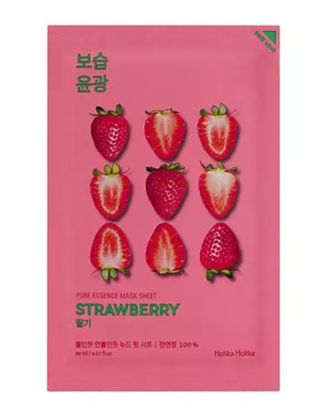 HOLIKA HOLIKA PURE ESSENCE MASK SHEET МАСКА Д/ЛИЦА ТКАНЕВАЯ ОСВЕЖАЮЩАЯ КЛУБНИКА МАСКА ДЛЯ ЛИЦА 20 МЛ №1
