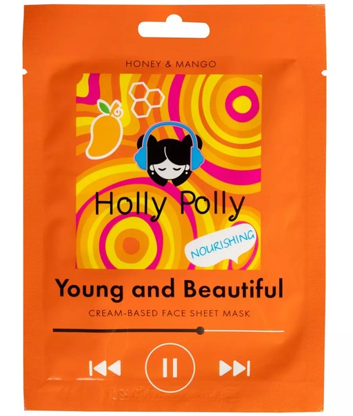 HOLLY POLLY MUSIC COLLECTION МАСКА Д/ЛИЦА ТКАНЕВАЯ ПИТАЮЩАЯ YOUNG AND BEAUTIFUL МЕД/МАНГО МАСКА ТКАНЕВАЯ 22 Г №1