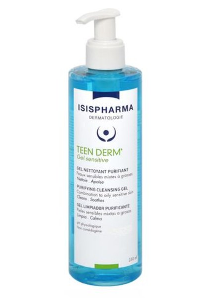 ISIS PHARMA TEEN DERM GEL SENSITIVE ГЕЛЬ ОЧИЩАЮЩИЙ ДЛЯ УМЫВАНИЯ ЧУВСТВИТЕЛЬНОЙ КОМБИНИРОВАННОЙ И ЖИРНОЙ КОЖИ ГЕЛЬ 250 МЛ №1
