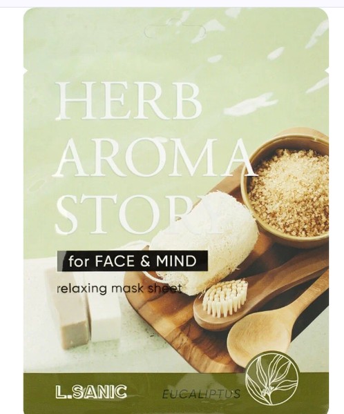 L.SANIC HERB AROMA STORY МАСКА ТКАНЕВАЯ Д/ЛИЦА С ЭКСТР ЭВКАЛИПТА/АРОМАТЕРАПИИ МАСКА ДЛЯ ЛИЦА  25 МЛ №1