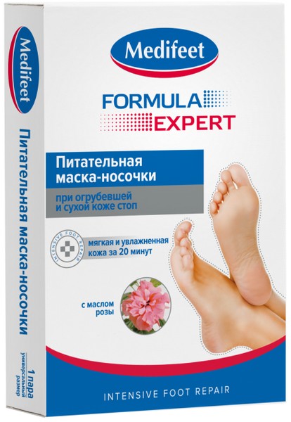 MEDIFEET НОСОЧКИ-МАСКА ДЛЯ НОГ ПИТАТЕЛЬНЫЕ С МАСЛОМ РОЗЫ МАСКА-НОСОЧКИ №1