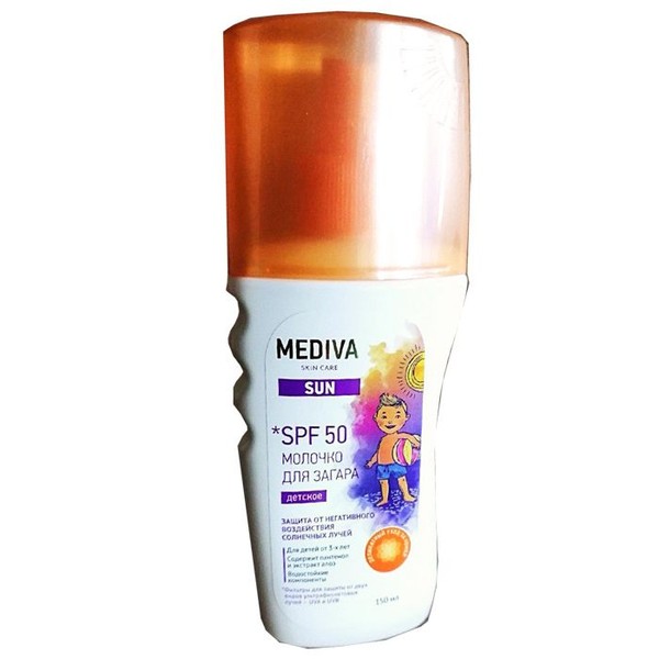 MEDIVA SUN МОЛОЧКО ДЛЯ ЗАГАРА ДЕТСКОЕ SPF50 МОЛОЧКО ДЛЯ ЗАГАРА  150 МЛ №1
