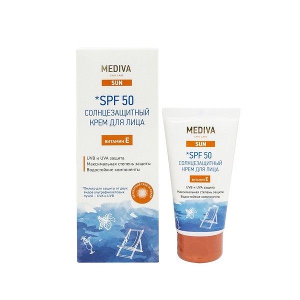 MEDIVA КРЕМ Д/ЛИЦА СОЛНЦЕЗАЩИТНЫЙ SPF50 КРЕМ ДЛЯ ЛИЦА  50 МЛ №1