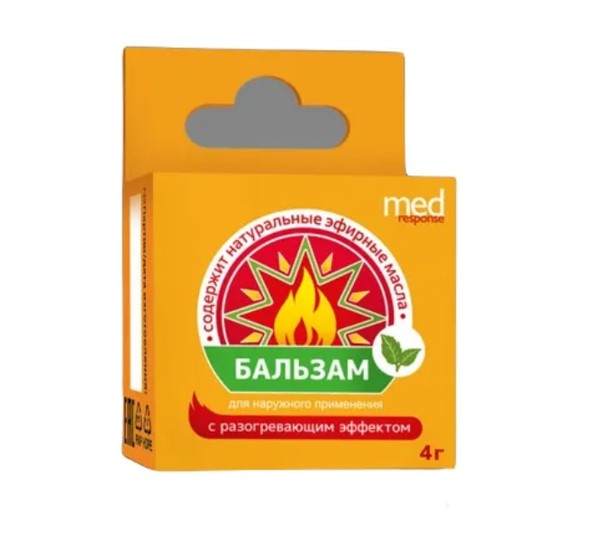MEDRESPONSE БАЛЬЗАМ КОСМЕТИЧЕСКИЙ С РАЗОГРЕВАЮЩ ЭФФЕКТОМ КОСМЕТИЧЕСКИЙ БАЛЬЗАМ 4 Г №1
