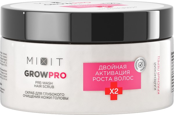 MIXIT GROW PRO СКРАБ Д/ГЛУБОКОГО ОЧИЩЕНИЯ КОЖИ ГОЛОВЫ С ЭКСТР ЛАМИНАРИИ КОСМЕТИЧЕСКИЙ СКРАБ  200 МЛ №1