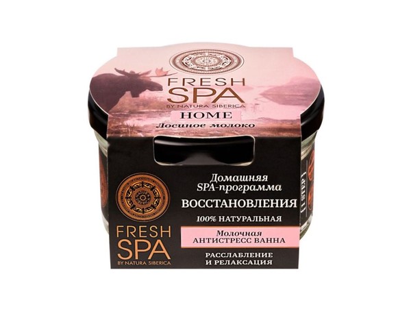 NATURA SIBERICA FRESH SPA HOME ВАННА МОЛОЧНАЯ АНТИСТРЕСС ЛОСИНОЕ МОЛОКО КОСМЕТИЧЕСКАЯ ВАННА 160 МЛ №1