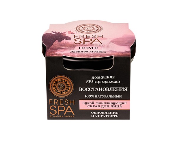 NATURA SIBERICA FRESH SPA HOME СКРАБ Д/ЛИЦА СУХОЙ ТОНИЗИР ЛОСИНОЕ МОЛОКО КОСМЕТИЧЕСКИЙ СКРАБ 70 МЛ №1