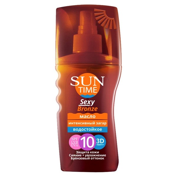 SUN TIME SEXY BRONZE МАСЛО Д/ИНТЕНСИВ ЗАГАРА 3D SPF 10 КОСМЕТИЧЕСКОЕ МАСЛО 150 МЛ №1