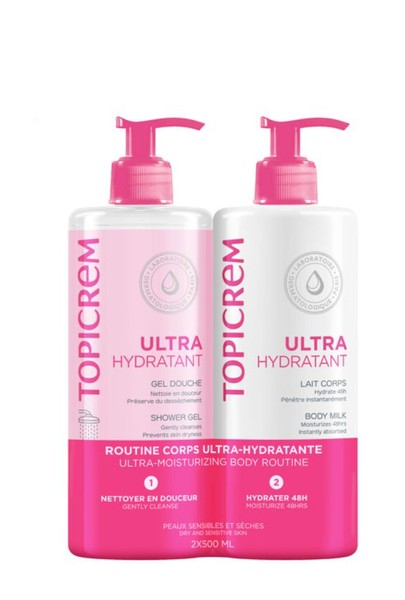 TOPICREM НАБОР (МОЛОЧКО УЛЬТРА-УВЛАЖНЯЮЩЕЕ 500 МЛ+ГЕЛЬ Д/ДУША 500 МЛ) КОСМЕТИЧЕСКИЙ НАБОР    №1