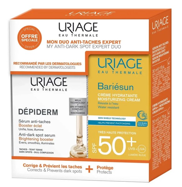 URIAGE НАБОР (DEPIDERM СЫВОРОТКА-БУСТЕР 30 МЛ+BARIESUN КРЕМ SPF50+ 50 МЛ) КОСМЕТИЧЕСКИЙ НАБОР    №1