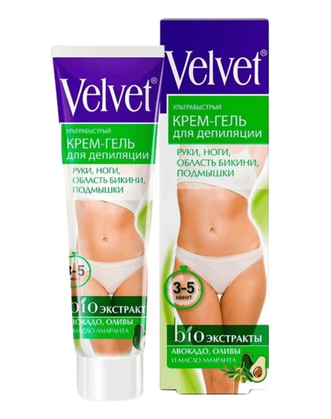 VELVET КРЕМ-ГЕЛЬ Д/ДЕПИЛЯЦИИ УЛЬТРАБЫСТРЫЙ КРЕМ ДЛЯ ДЕПИЛЯЦИИ 125 МЛ №1
