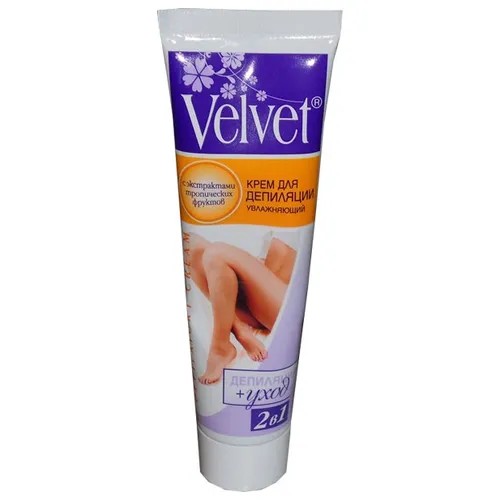VELVET КРЕМ Д/ДЕПИЛЯЦИИ УВЛАЖНЯЮЩИЙ ТРОПИЧЕСКИЕ ФРУКТЫ 2 В 1 КРЕМ ДЛЯ ДЕПИЛЯЦИИ 100 МЛ №1