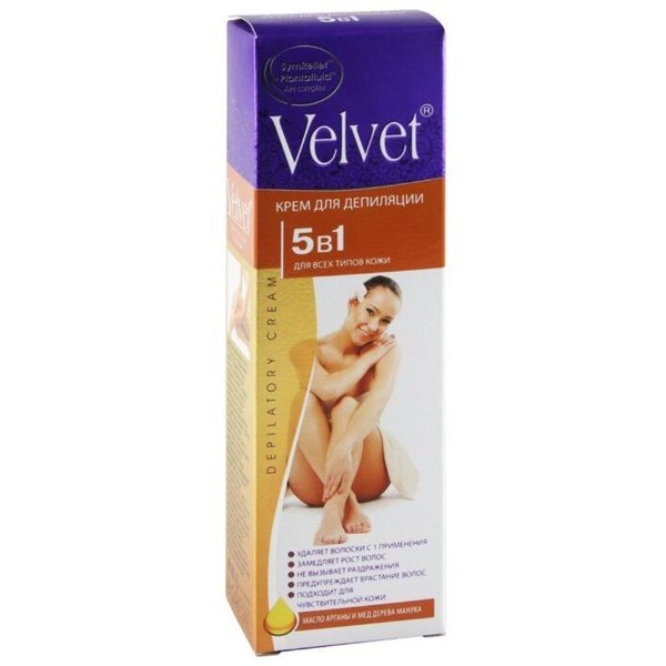 VELVET КРЕМ Д/ДЕПИЛЯЦИИ 5В1 Д/ВСЕХ ТИПОВ КОЖИ КРЕМ ДЛЯ ДЕПИЛЯЦИИ 100 МЛ №1