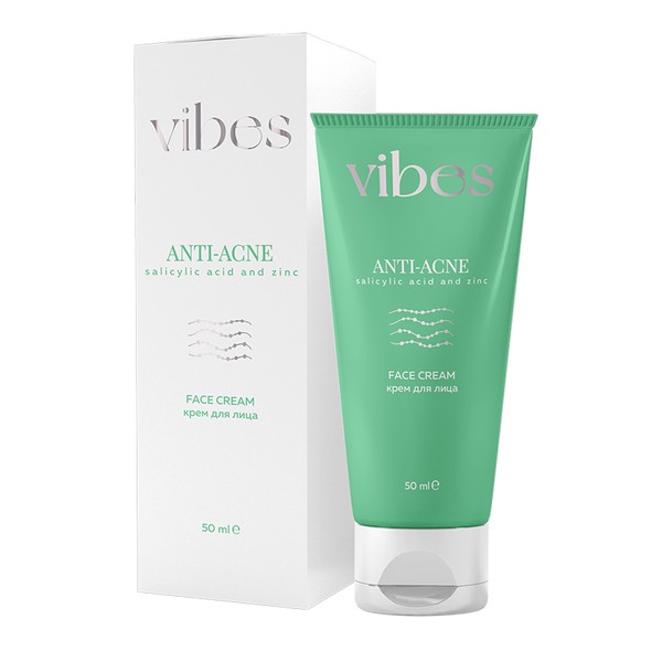 VIBES ANTI-ACNE КРЕМ Д/ЛИЦА С САЛИЦИЛОВОЙ К-ТОЙ И ЦИНКОМ КРЕМ ДЛЯ ЛИЦА 50 МЛ №1