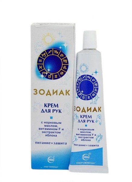 ЗОДИАК КРЕМ Д/РУК ПИТАНИЕ/ЗАЩИТА С НОРКОВЫМ МАСЛОМ ВИТ F И ЯБЛОКОМ КРЕМ ДЛЯ РУК 41 Г №1