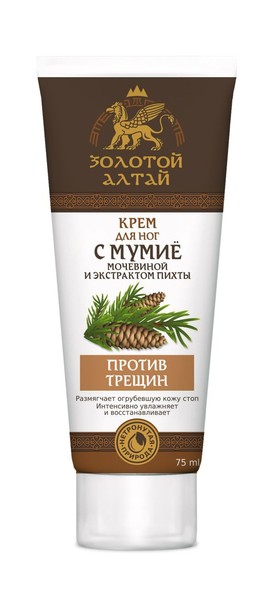 ЗОЛОТОЙ АЛТАЙ КРЕМ Д/НОГ П/ТРЕЩИН СМЯГЧАЮЩИЙ С МУМИЕ/МОЧЕВИНОЙ/ПИХТОЙ КРЕМ ДЛЯ НОГ  75 МЛ №1