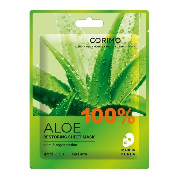 CORIMO ALOE МАСКА ТКАНЕВАЯ Д/ЛИЦА ВОСС/МАСКА МАСКА ДЛЯ ЛИЦА  22 Г №1