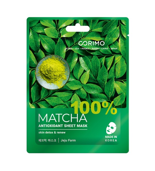 CORIMO MATCHA ТКАНЕВАЯ МАСКА Д/ЛИЦА АНТИОКСИДАНТ  МАСКА ДЛЯ ЛИЦА  22 Г №1
