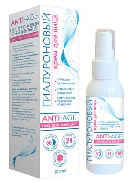 ГИАЛУРОНОВЫЙ КРЕМ ДЛЯ ЛИЦА ОМОЛАЖИВАЮЩИЙ ANTI-AGE КРЕМ ДЛЯ ЛИЦА  100 МЛ №1