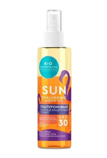 BIO COSMETOLOG PROFESSIONAL CОЛНЦЕЗАЩИТ СПРЕЙ ГИАЛУРОНОВЫЙ SPF 30 КОСМЕТИЧЕСКИЙ СПРЕЙ 190 МЛ №1